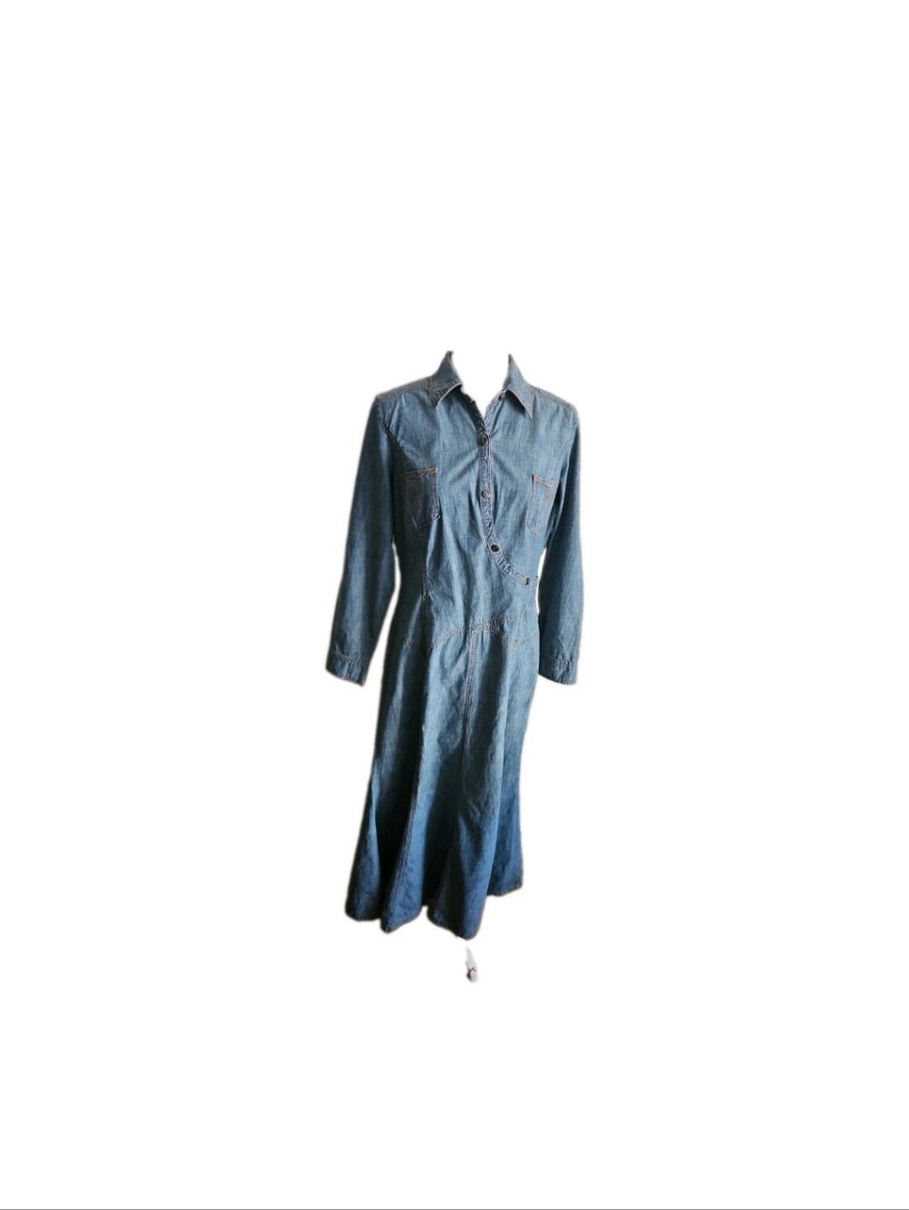 Jeanology Denim Maxi Shirt Dress Light Blue Jean Size 14p